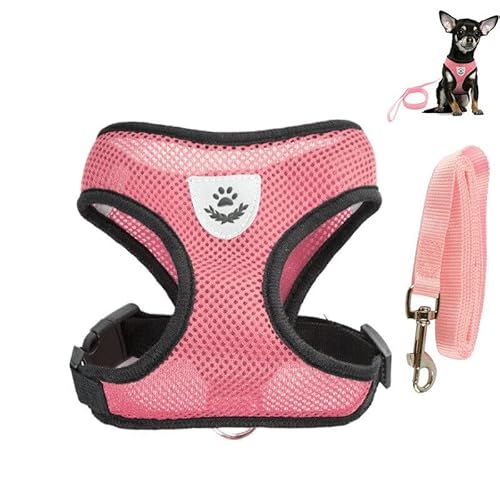 UNIZOO |Hundegeschirr mittelgroße Hunde | Dog Harness | Robustes Geschirr für Hunde | Atmungsaktives Material | Verstellbarer Gurt | Größe (Rosa, L) von UNIZOO