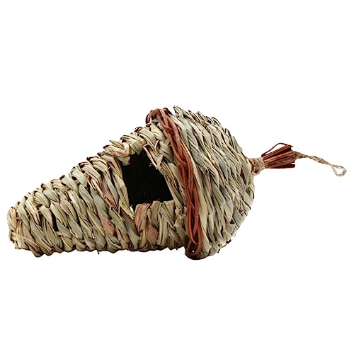 Unomor 1Stk Vogelnest aus Stroh vogelhaus Country Style balkondeko Vogelkäfigausstattung Vogelzubehör Bird Protect Balcony Decoration Comfy Weben das Vogelnest Vögel schmücken Schilfgras von Unomor