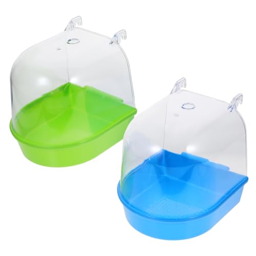 Unomor 2St Vogel badebecken Haustier-Vogel-Badewanne Haustierdusche Badewannen vogelkäfig Duschbecken Duschtopf für Haustiere munia Kleiner Papagei Papageienkäfig Bidet Duschwanne PVC von Unomor