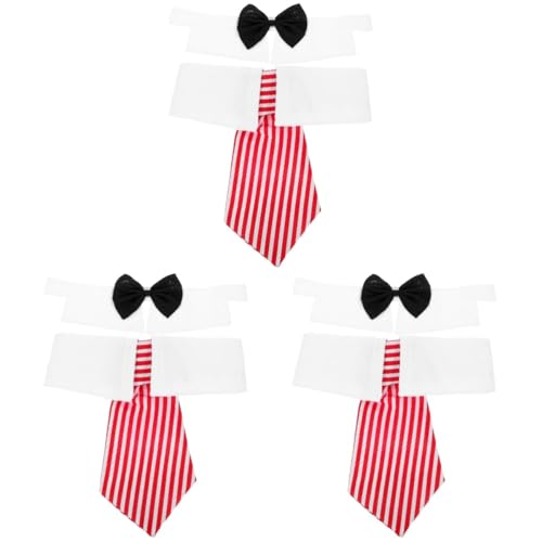 Unomor Katzenhalsbänder 3 Sätze Haustier Krawatte Hunde hundekragen Welpenhalsband binden Katzenhalsband mit Fliege dekorative Katzenkrawatte Kleidung schmücken Zubehör von Unomor