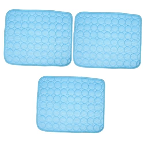 Unomor 3St Haustiermatte Kaninchen Ruhekissen für Haustiere Hund hält kühle Decke Hunde Sommerbett haustierbett pet Bed katzenbett geschmeidige Katzenmatte kühlendes Ruhekissen Tuch Blue von Unomor