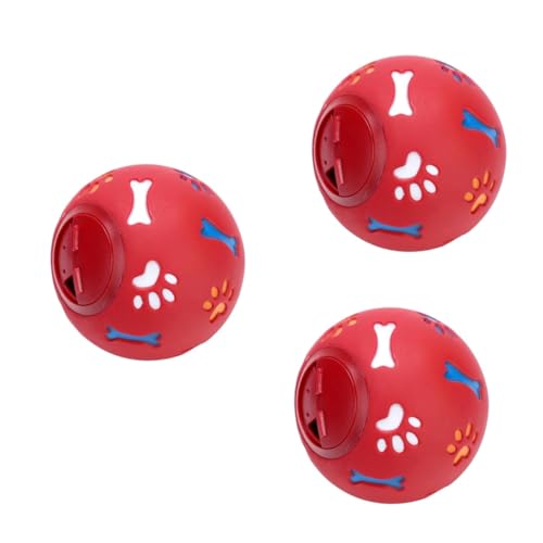 Unomor 3St undichtes Lebensmittelspielzeug Hunde-Leckerli Dogman-Spielzeug Puzzle Ball behandeln kreativ Spielzeug intelligenzspielzeug Hund leckt Futter Spielzeug Trainingsmaterial rot von Unomor