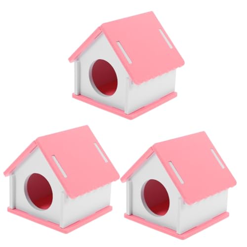 Unomor 3st Hamsterversteck Entzückendes Rattenversteck Rattenhaus Hamsterversorgung Käfig Hamsterhaus Hamsterkäfig Hamsterhaus Versteck Hamsterhütte Rosa PVC Empfindlich von Unomor