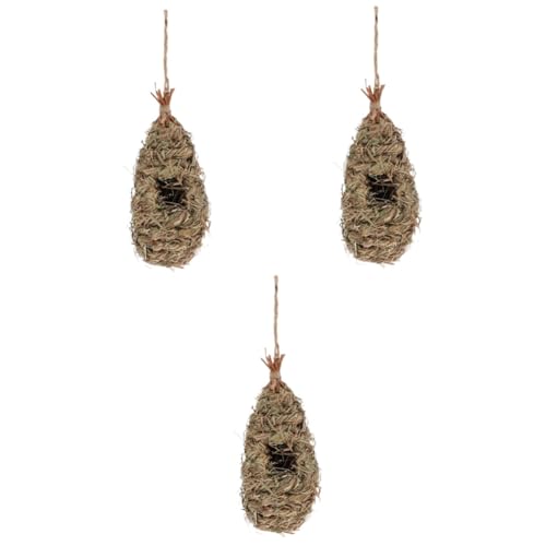 Unomor 3st Vogelnest Aus Stroh Ostern Baumschmuck Hängend Vogelnester Outdoor-dekor Vogelhütte Aus Naturfaser Vogelzubehör Künstliches Vogelnest Der Vogel Gras Schmücken von Unomor