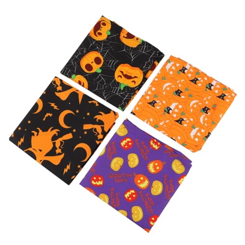 Unomor 4 Stück Halloween-Haustier-lätzchen Zubehör Für Hundeschals Bandana Hundehalsband Halstuch Für Haustiere Schal Für Haustiere Halstuch Für Hunde Bandana-katzenhalsband Hunde Schal von Unomor