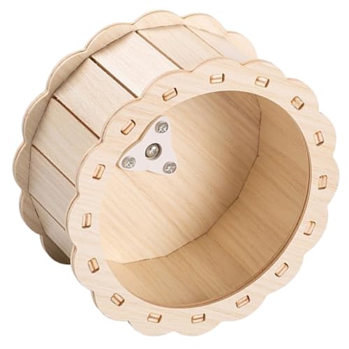 Unomor Haustier Laufband Aus Holz Hamster Spielzeug Kleintier Spielzeug Eichhörnchen Spielrad Kleines Haustier Laufrad Übungsrolle Hamster Rollenrad Hamster Laufrad Spielzeug von Unomor