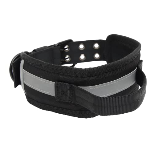 Unomor Robustes Hundehalsband Mit Griff Verstellbares Nylon Hundehalsband Für Training Und Outdoor Bequem Gepolstert Haustierzubehör Für Große Und Mittlere Hunde von Unomor