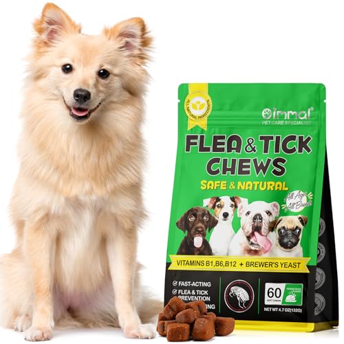 Flea und Zeckenprävention für Hunde Kauen, 60 Chews Zeckenschutz Weiche Tabletten, Natürliche Hund Flea Zeckenkontrollergänzung Orale Pillen,Zeckenschutz, Schädlingsschutz - Peking Ente Aroma von Uocasi