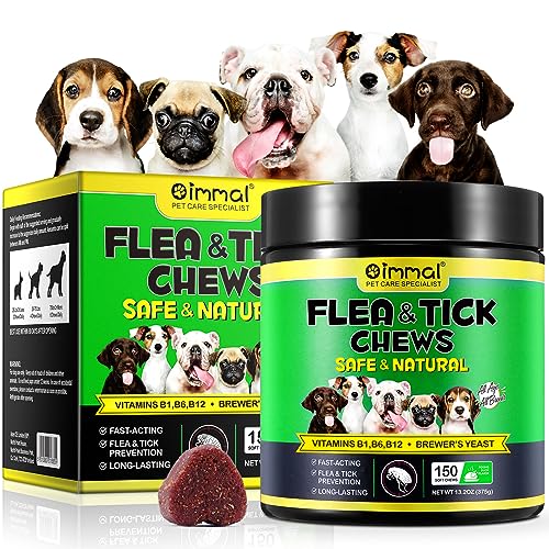 Flea und Zeckenprävention für Hunde Kauen, Zeckenschutz Weiche Tabletten, Natürliche Hund Flea Zeckenkontrollergänzung Orale Pillen,Zeckenschutz, Schädlingsschutz - Peking Ente Aroma (375g,150chews) von Uocasi