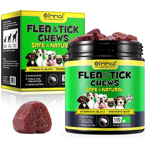 Flea und Zeckenprävention für Hunde Kauen, Zeckenschutz Weiche Tabletten, Natürliche Hund Flea Zeckenkontrollergänzung Orale Pillen,Zeckenschutz, Schädlingsschutz - Peking Ente Aroma (375g,150chews) von Uocasi