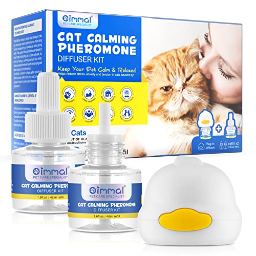 Uocasi Beruhigender Pheromon-Diffusor für Katzen, 2-in-1 Starter-Set für Katzen (Diffusorkopf + 2 x 48-ml-Fläschchen) für 60 Tage Verwendung, verbessertes Katzenberuhigungs-Diffusor-Set zur Linderung von Uocasi