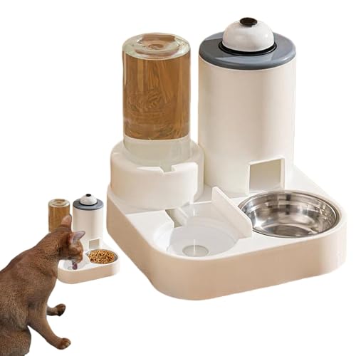 Cat Dish Water Bottle | Detachable Puppy Bowl Set Bell | Water and Food Bowl for Small and Medium Cats and Dogs | Wet and Dry Food Bowl for Pets von Uonguon