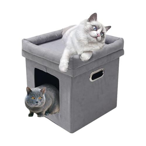 Cat Houses, Foldable Pet House, Waterproof Dog Condo, Removable Design, Comfortable Hideaway, (13.78x13.78x15.35 Inches), Ideal for All Seasons, Perfect for Indoor Cats von Uonguon