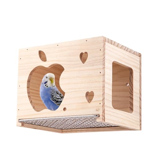 Parakeet Nesting Box, Wooden Bird House, Natural Wood Nesting Box, Cockatiel Breeding Box, Parrot Mating Box, Bird Nest Box, Small Bird Nesting Box, Aviary Nesting Box, Wooden Bird Nest von Uonguon