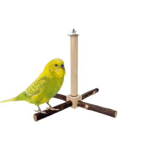 Rotating Bird Perches Toy, Parakeet Climbing Perch for Cage, Wooden Parrot Swing Gym, Exercise Cage Accessories for Lovebirds and Conures, 9.06x9.06x7.09 inches von Uonguon