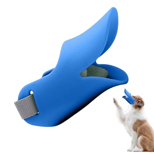 Silicone Dog Muzzle, Pet Duck Mouth Covering, Training Restraint, Adjustable Straps, Comfortable Fit, 1 Piece, Blue, Great for Large, Medium, and Small Dogs von Uonguon