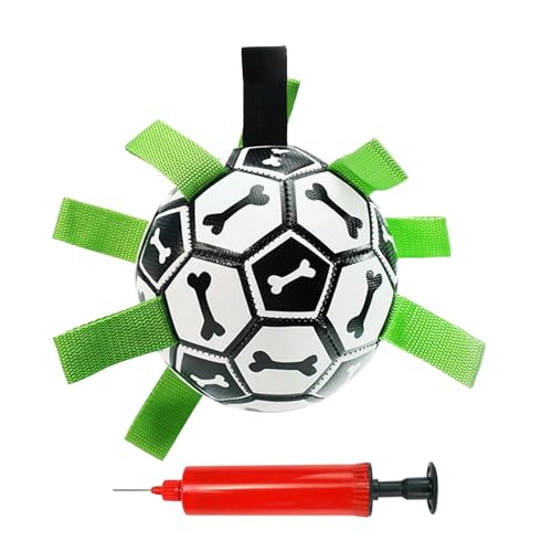 Uonguon Dog Soccer Ball, Tug of War Football, Indestructible Pet Toy, Outdoor Boredom Buster, Sturdy Puppy Water Toy 5.91x5.91x5.91 Inches for Puppies, Yard Games and Chew Fun von Uonguon