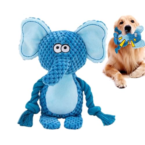 Uonguon Dog Squeaky Toy, Cartoon Rope Doll, Interactive Chewing Toy, 9.45 Inches, Fox Elephant Frog Design, Fun Play for Puppies and Small Dogs, Fun Puppy Chewer von Uonguon