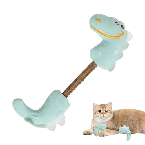 Uonguon Kitten Teething Toys, Little Dinosaur Plush Toy, Interactive Cat Puzzle with Bells, Pet Chew Ball Teething Sticks, Indoor Entertainment, 11.02 Inches, Entertainment von Uonguon