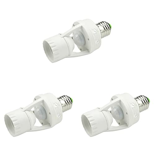 Uonlytech 3 Stücke Schraubsockel E Menschliches Licht Automatische Led- Leuchten Einstellbare Birne Schalter Halter Pir- V/Ac Lampe Bewegungskörpersensor von Uonlytech