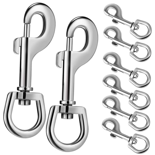 Uonlytech 8St Hundeleinenkopf Hundeleine Haken Rostfreier Stahl Haken Hundeleine mit Kinnverschluss Haken für Hunde Leine Bolzen Karabinerhaken schwenkbare Schnappclips Auslösehaken Silver von Uonlytech