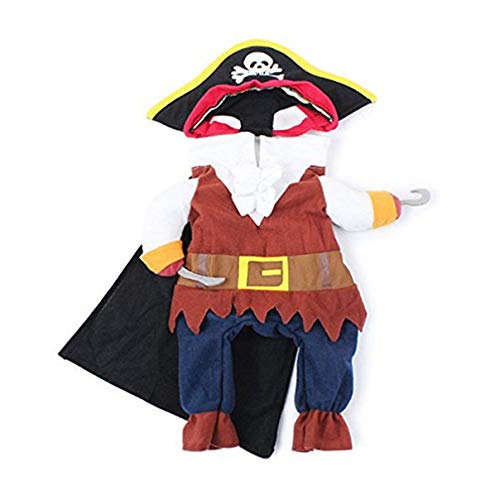 Uonlytech Welpenkostüm Pirate Costumes with Hat Hundepiraten-Partykleid Hundepirat Verkleidet Sich Ostern Hundekostüm Easter Dog Costume Hund Tuch Pet Pirate Suit Frau Cosplay Piratenhut von Uonlytech