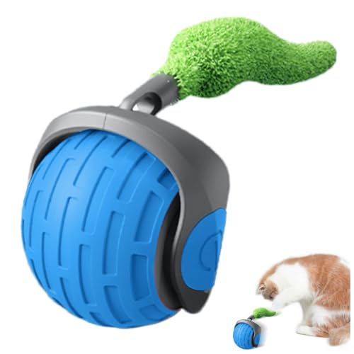 Uoqpty Automatischer Katzenball, beweglicher Katzenball,Katzenspielzeug mit elektrischem Ball, rollend | Bewegungsaktiviertes Hundespielzeug, interaktiver beweglicher Ball, Hunde-Hüpfball für von Uoqpty