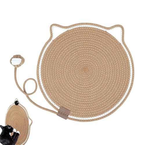 Uoqpty Cat Scratch Pad, Cat Scratch Mat | Runde horizontale Kratzteppich mit Spielzeug | Katzenbett, Haustierzubehör, Möbelschutz für Wand, Couch, Teppiche, Sofas von Uoqpty