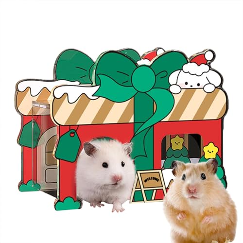 Uoqpty Hamster-Badezimmer – Zubehör für Weihnachtshamsterkäfige, Hamsterhaus, Labyrinth-Schloss, tragbares Frettchenhaus für Chinchillas, Igel von Uoqpty