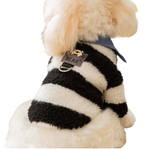 Uoqpty Hunde-Wintermantel – Haustierpullover mit Bärenstreifenmuster, bequeme Hunde-Winterkleidung, für mittelgroße Hunde und kleine Hunde von Uoqpty