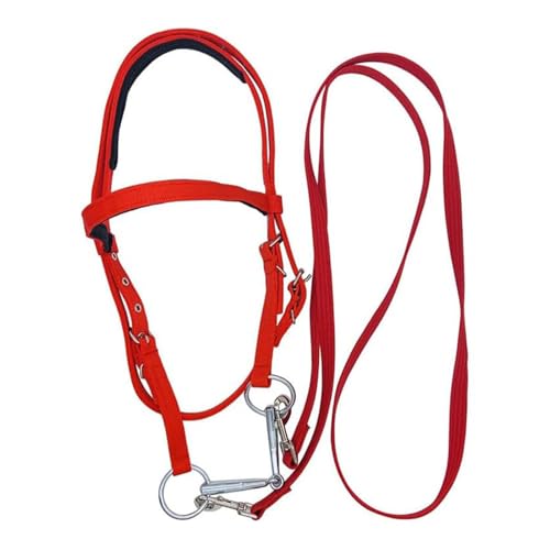 Uoqpty Nylon -Kopfstall für, graden und Zügel - Zügel Einstellbarer Kopfstall -Bridle - Sicherheit Rein Ranch Seil mit Schnappschüssen, Animal Bridle Equine Supplies von Uoqpty