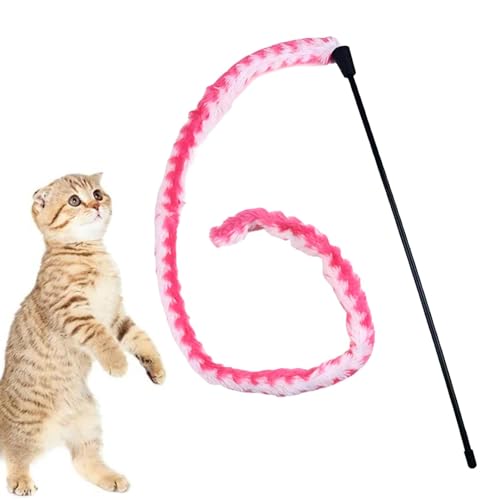 Uozonit Katzenspielzeug für Hauskatzen, Katzenspielzeug, Interaktives Katzenspielzeug, Plüsch-Katzenstabspielzeug, Kätzchenspielzeug mit Glocken, interaktives Katzenspielzeug für Teaser-Spiel und von Uozonit