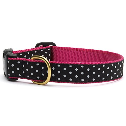 Animal World WDO-C-M Hundehalsband, Breit 1", M, schwarz/weiß Dot von Up Country