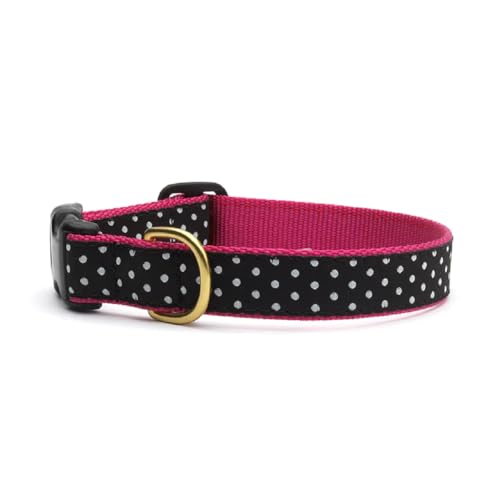 Animal World WDO-C-S Hundehalsband, Schmal 5/8", S, schwarz/weiß Dot von Up Country