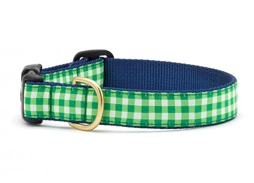 Lime Gingham Cat Collar von Up Country