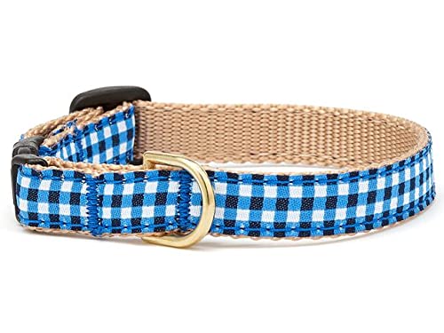 Navy Gingham Cat Collar von Up Country