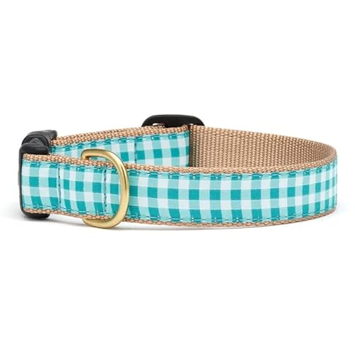 Turquoise Gingham Collar L von Up Country