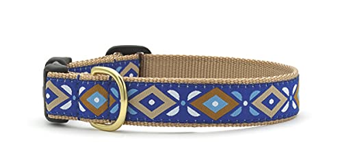 Up Country Aztekenblaues Hundehalsband mit Schnellverschluss-Schnalle, Größe S (22,9 - 38,1 cm), Breite 2,5 cm von Up Country