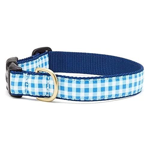 Up Country Bug-C-S Blue Gingham Hundehalsband S Schmal (5/8") von Up Country