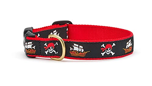 Up Country Hundehalsband Pirat – Mittelschmal, Rot, Nylon Polyester, Von der Küstenwache zugelassene Besch, XS, S, M, L, XL, XXL, Alle Lebensphasen, Alle Rassen von Up Country