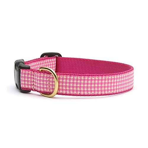 Up Country PKG-C-M Pink Gingham Hundehalsband, Breit 1 inch, M von Up Country