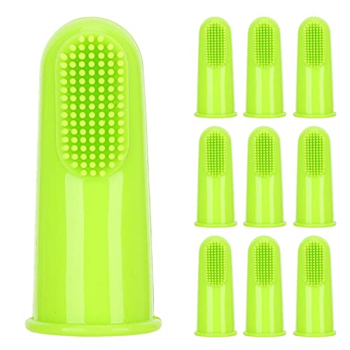 Uplory 10PCS Dog Toothbrush, Dog Toothbrush Finger Silicone Soft, Dog Tooth Brush Green for Cleaning The Teeth of Cats and Dogs von Uplory