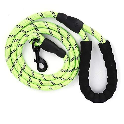 Hundeleine, lange Leine für Hunde, Nylon, reflektierend, multifunktional, 360° drehbar, D-förmige Ringschnalle, lange Hundeleine für Welpen, mittelgroße und große Hunde, Laufen, (Green) von Uplory