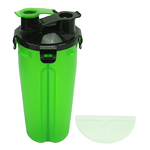 Uplory Hundewasserflasche, Hundewasserflasche, tragbar, Wasser und Futter, doppelter Verwendungszweck, großes Fassungsvermögen, Zwei weithalsige Schnappverschlüsse, tragbare (Green) von Uplory