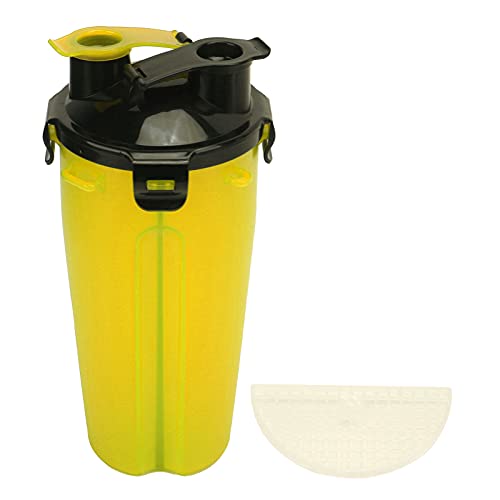 Hundewasserflasche, Hundewasserflasche, tragbar, Wasser und Futter, doppelter Verwendungszweck, großes Fassungsvermögen, Zwei weithalsige Schnappverschlüsse, tragbare (Yellow) von Uplory