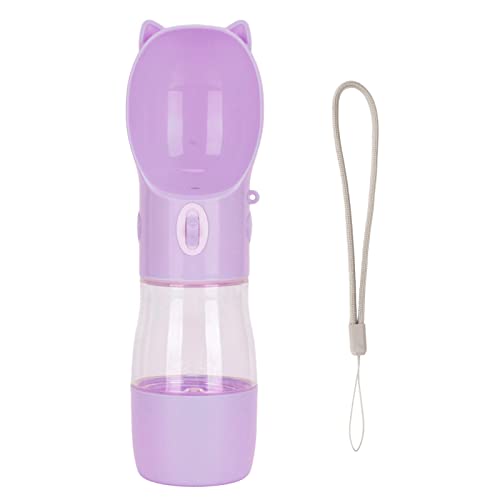 Hundewasserflasche, Hundewasserflasche, tragbar, auslaufsicher, zweiteilig, One-Touch-Verschluss, zum Öffnen mit einem Satz Lanyards, tragbare Hundewasserflasche für Haustiere (Purple) von Uplory