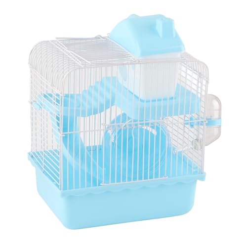 Uplory 2 -Tier -Hamster -Käfig, großer Raum -High -Chassis -Design Hamster Lebensraum Käfig Rattenhaus und Lebensräume 2 -stöckige Design für Haustier Hamster kleine Tiere (Blue) von Uplory