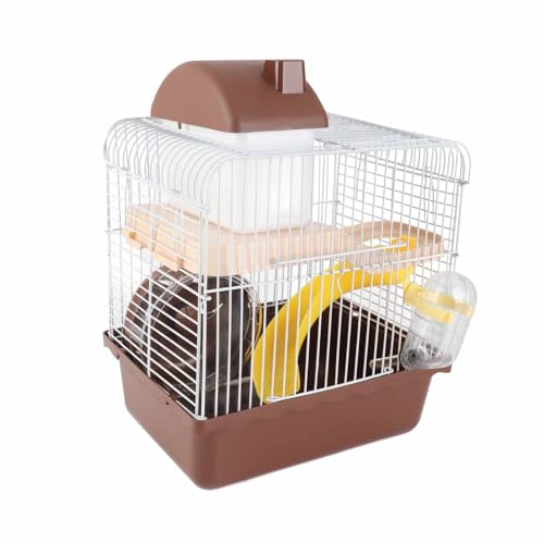 Uplory 2 -Tier -Hamster -Käfig, großer Raum -High -Chassis -Design Hamster Lebensraum Käfig Rattenhaus und Lebensräume 2 -stöckige Design für Haustier Hamster kleine Tiere (Coffee) von Uplory