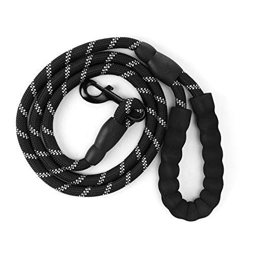 Uplory Hundeleine, lange Leine für Hunde, Nylon, reflektierend, multifunktional, 360° drehbar, D-förmige Ringschnalle, lange Hundeleine für Welpen, mittelgroße und große Hunde, Laufen, (Black) von Uplory