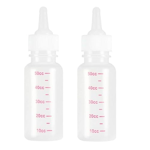 Upluckey 2 x Haustier-Stillflasche, 50 ml, für Hunde und Katzen, Silikon, für Welpen, Katzen, Baby, Stillwasser, Milch von Upluckey